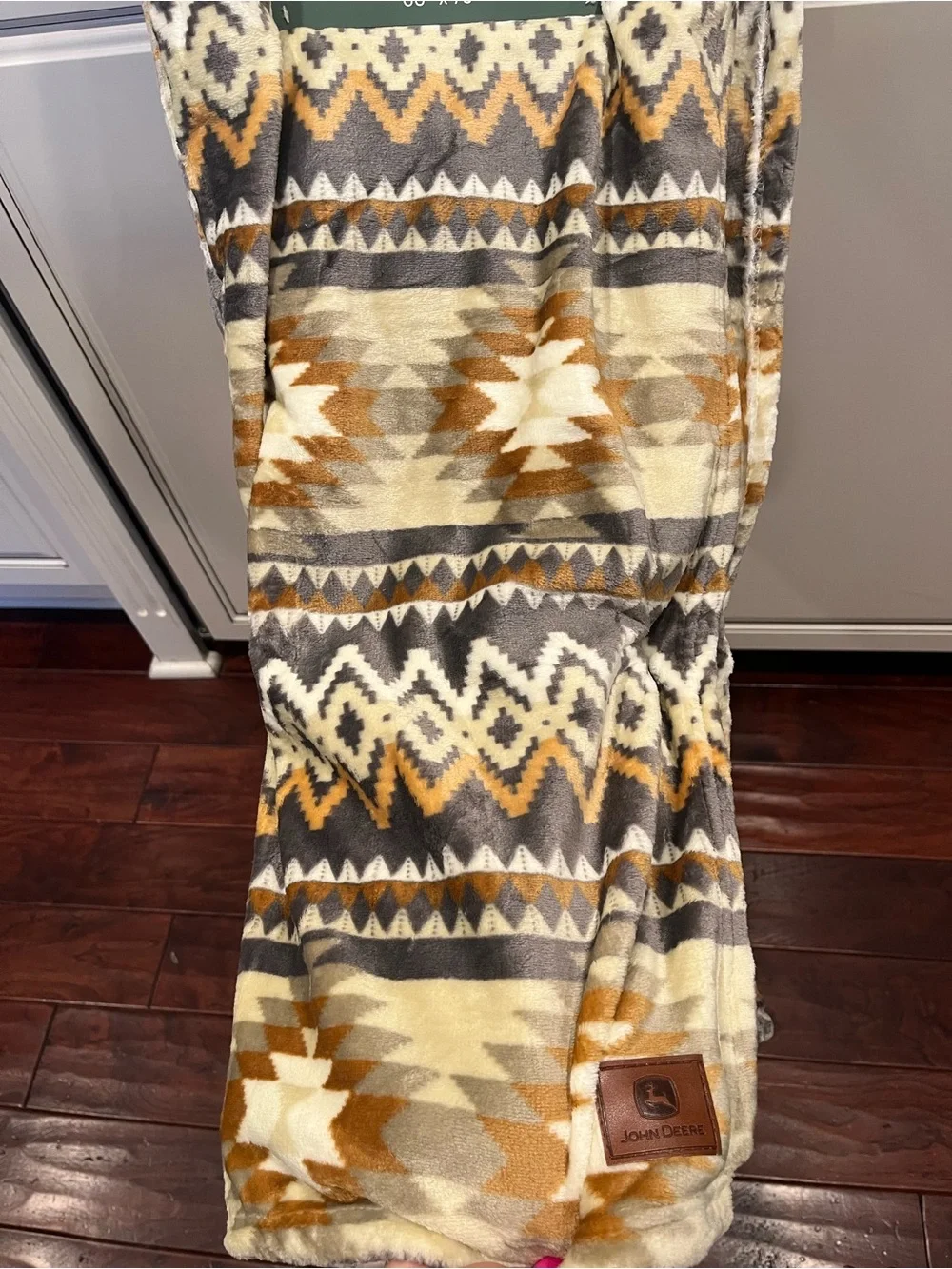 John Deere oversized plush throw blanket Aztec Design